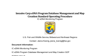 Invasive Carp eDNA Program Database Management and Map Creation Standard Operating Procedure