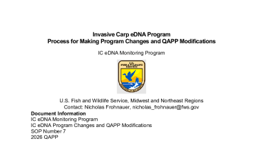 Invasive Carp eDNA Program Process for Making Program Changes and QAPP Modifications