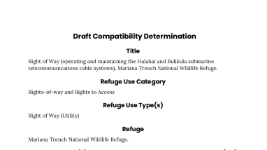 Mariana Trench NWR Compatibility Determination - Cable Right of Way