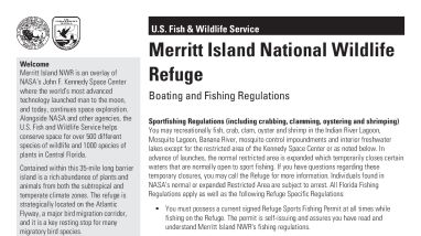Merritt Island NWR Boating and Fishing Regulations