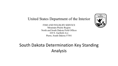 South Dakota Determination Key Standing Analysis
