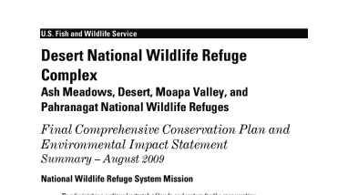Desert National Wildlife Refuge Comprehensive Conservation Plan Summary