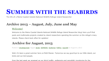 Summer with the Seabirds 2013