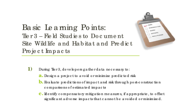 Basic Learning Points: Land-based Wind Energy Guidelines, Tier 3