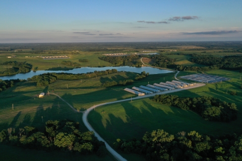 Aerial view of a farm 