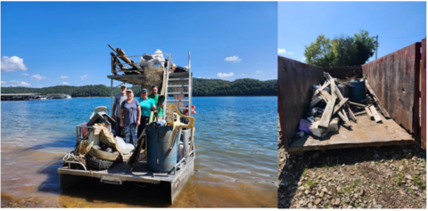 Boat trash pick up