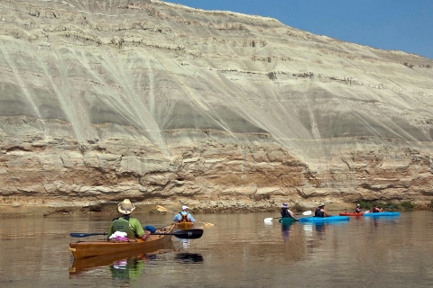 Kayaking along the base of the White Bluffs.