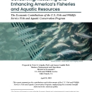 The font cover of an economic report titled: "Conserving, Restoring and Enhancing America’s Fisheries and Aquatic Resources"